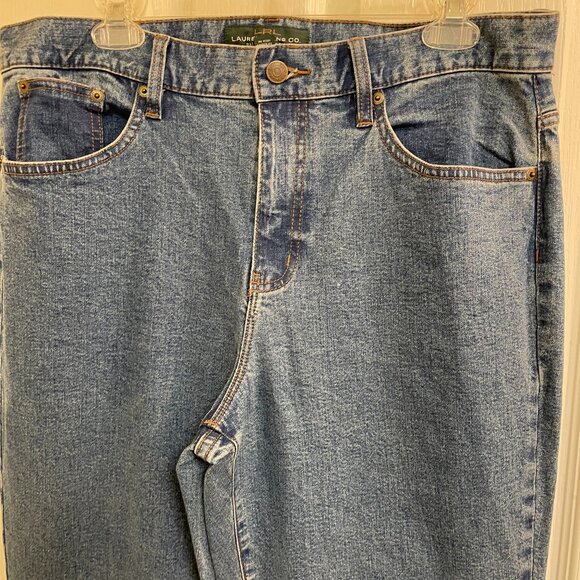 LAUREN JEANS CO. SIZE 12 MEDIUM WASH BLUE JEANS - Picture 4 of 6